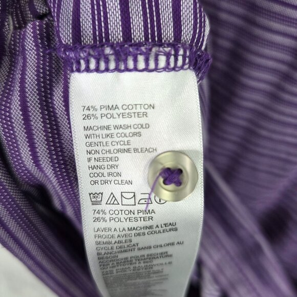 Mens Tommy Bahama Purple Striped Polo Shirt Pima Cotton Blend Golf Size XXL - Picture 4 of 8
